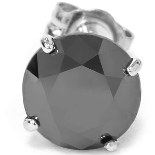 1. Men's 1/2ct Black Diamond Stud Earring 14K White Gold
