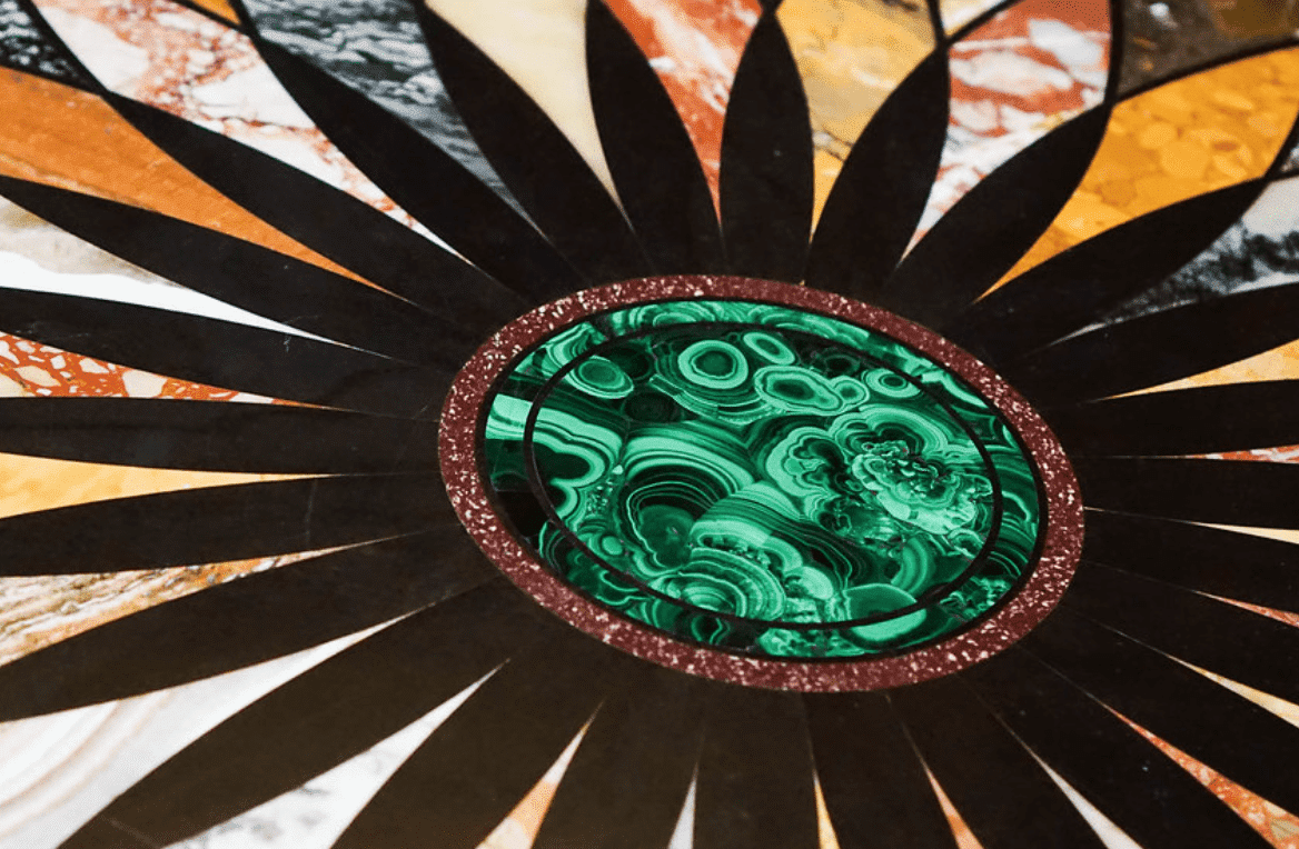 malachite art piece