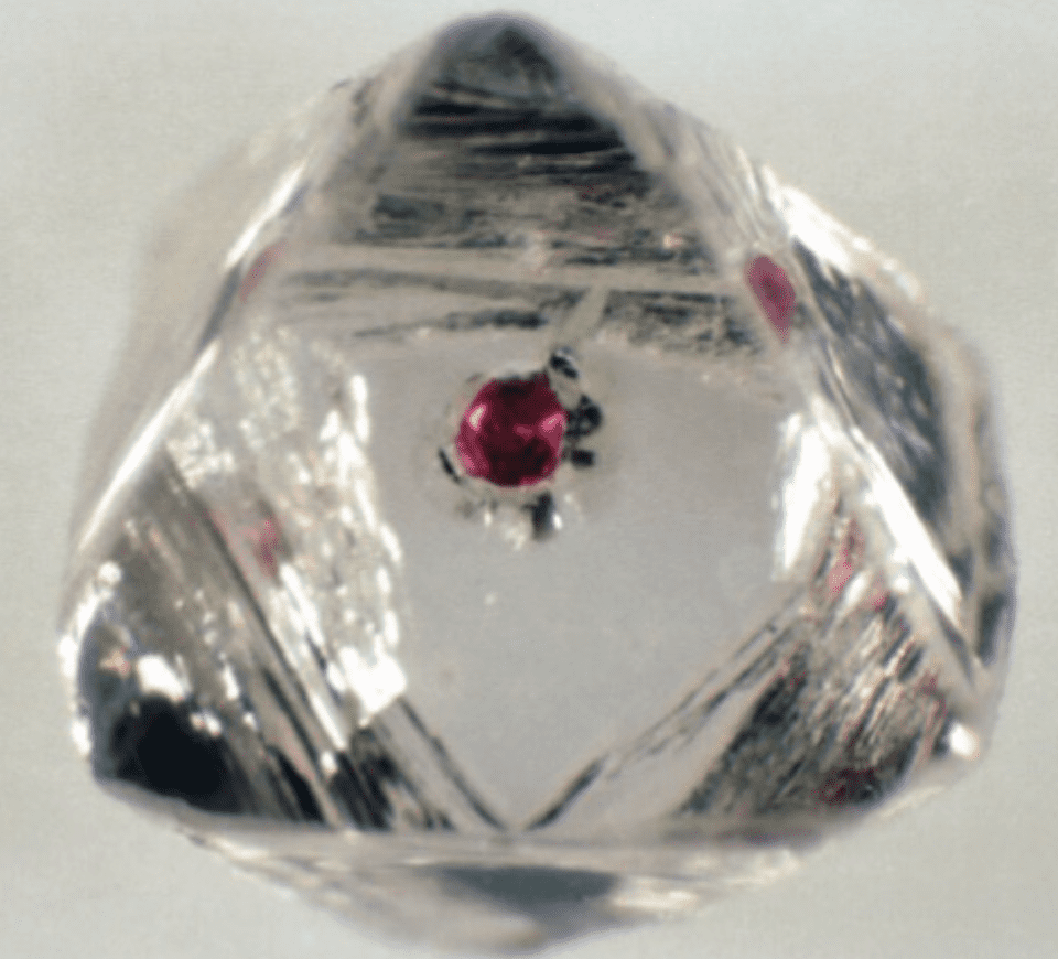 rough diamond with inclusion