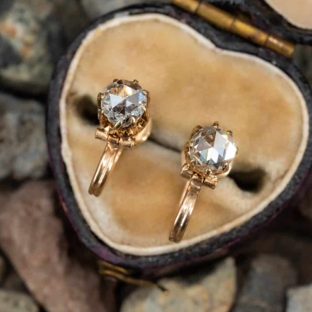 victorian rose cut diamond earrings victorian rose cut diamond earrings